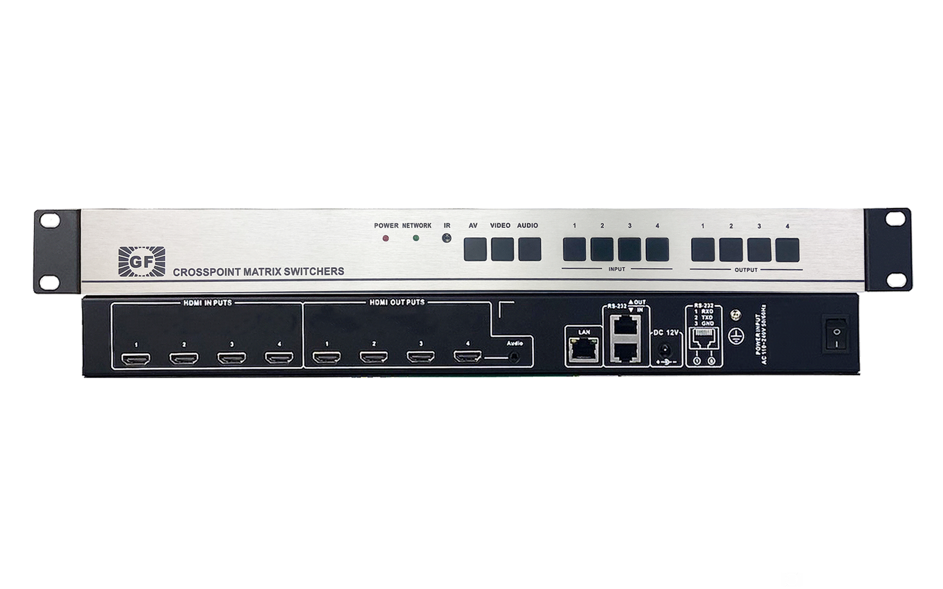 HDMI高清4進4出帶音頻分離矩陣