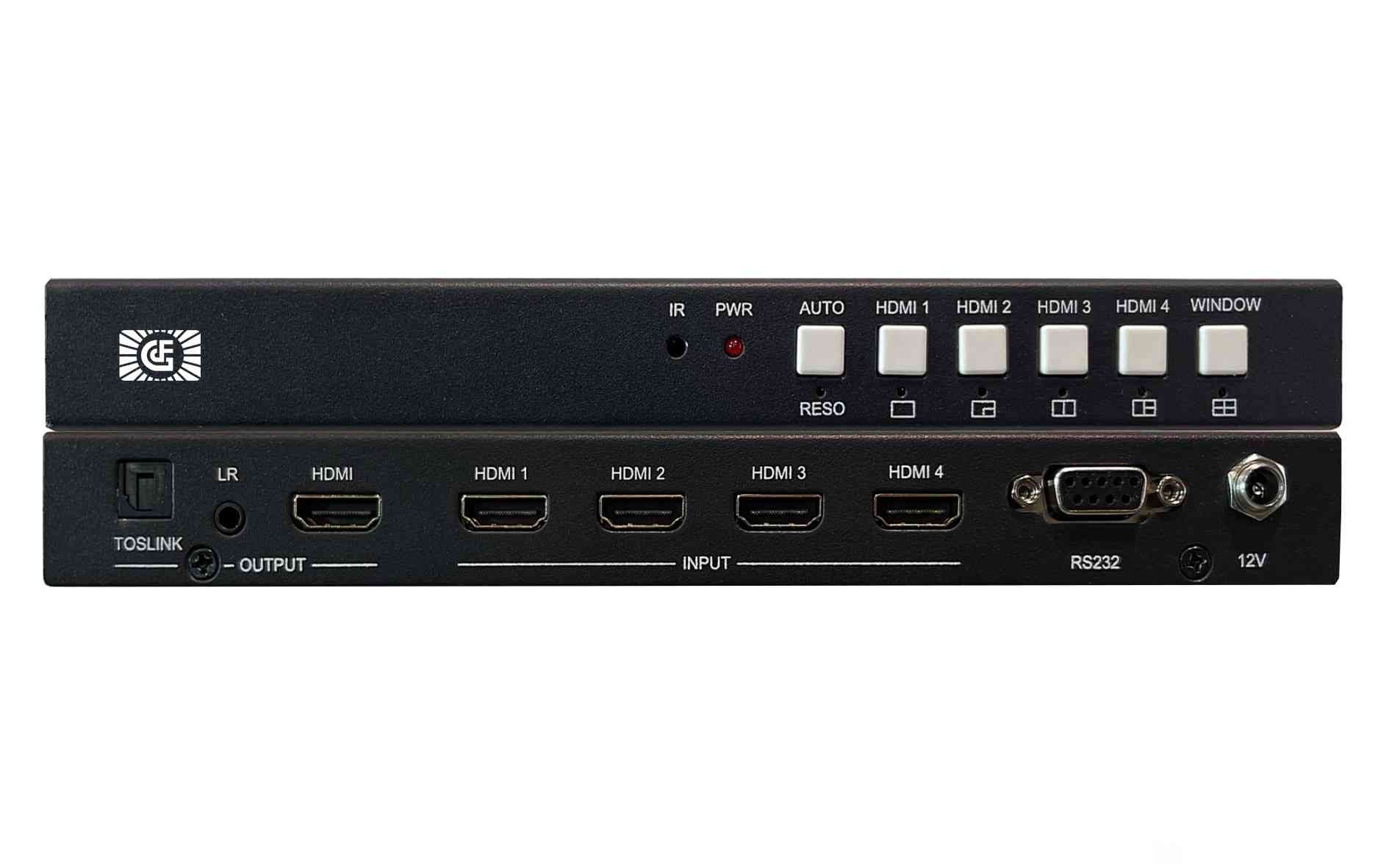 4K60HZ UHD無(wú)縫切換畫面分割器支持232控制
