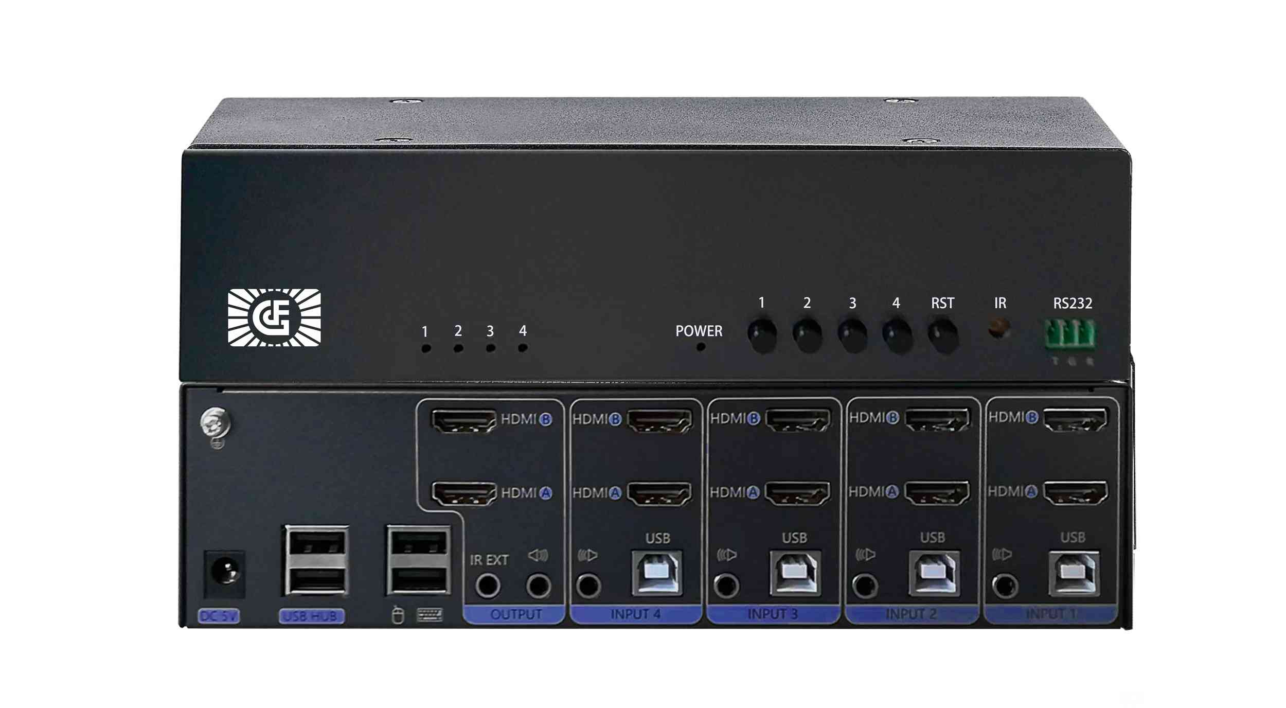 多路KVM HDMI4進2出切換器